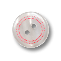 www.knopfparadies.de - 6055ro - Weiß schimmernde Kunststoffknöpfe mit rot gepunktetem Rand www.knopfparadies.de - 6055ro - Weiß schimmernde Kunststoffknöpfe mit rot gepunktetem Rand