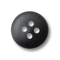 Kleiner schwarzer Kunststoff Knopf mit vier Knopflöcher Kleiner schwarzer Kunststoff Knopf mit vier Knopflöcher