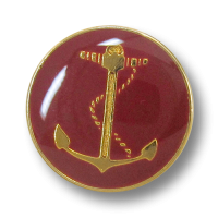 www.Knopfparadies.de - 5459ro - Rot goldfarbene Ösen Metallknöpfe mit Ankermotiv www.Knopfparadies.de - 5459ro - Rot goldfarbene Ösen Metallknöpfe mit Ankermotiv