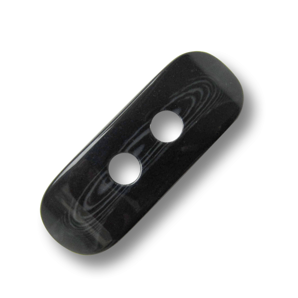 Edler schwarz glänzender Kunststoff Knebel Knopf