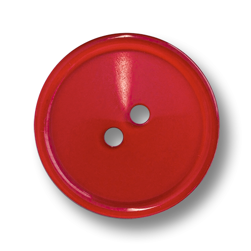 Schlichte, rote Zweilochknöpfe aus Kunststoff - perfekt als Mantelknöpfe