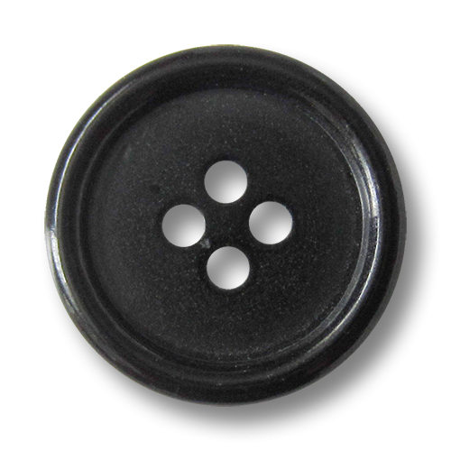Klassisch schlichte schwarz glänzende Vierloch Kunststoffknöpfe