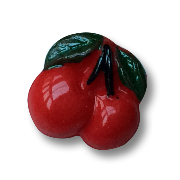 Süßer roter Glas Knopf in Kirsch Form mit Öse