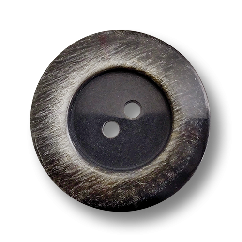 www.knopfparadies.de - 3174gr - Silber-schwarz melierte Mantelknöpfe aus Kunststoff
