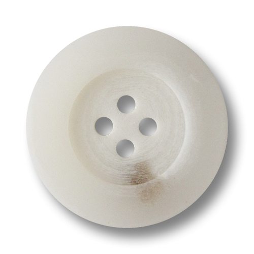 www.Knopfparadies.de - 3627we - Weiß melierte Vierlochknöpfe aus Kunststoff wie Horn 
