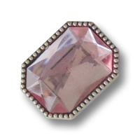 Opulente Metallknöpfe in altsilber mit rosafarbenem Glitzerstein Opulente Metallknöpfe in altsilber mit rosafarbenem Glitzerstein