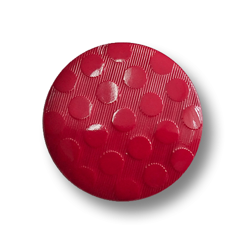 www.knopfparadies.de - 4683ro - Rote Kunststoffknöpfe mit Punktmuster