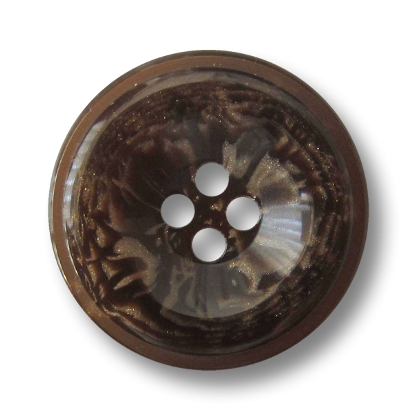 Vierloch Kunststoff Knopf in Braun