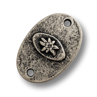 wwww.knopfparadies.de - 6720as - Altsilberfarbene Metallmontur / Metallaufnäher mit Trachten Motiv wwww.knopfparadies.de - 6720as - Altsilberfarbene Metallmontur / Metallaufnäher mit Trachten Motiv