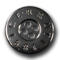 Chromfarbener Designerknopf Chromfarbener Designerknopf