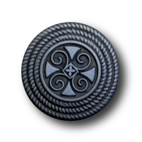 Eisenfarbener interessanter Knopf Eisenfarbener interessanter Knopf