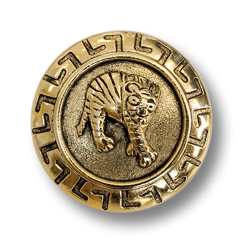 www.knopfparadies.de - 5192ag - Umwerfend schöne Metallknöpfe mit Motiv: Tiger