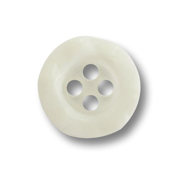 Kleiner naturweißer Vierloch Knopf aus Kunststoff