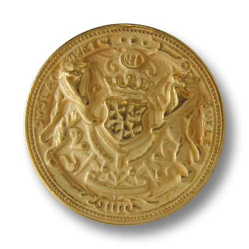 www.Knopfparadies.de - 1606mg - Goldene Metallknöpfe mit Wappen, Krone & Löwen