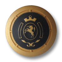www.Knopfparadies.de - 0317gs - Schwarz goldene Metallknöpfe mit Einhorn Wappen www.Knopfparadies.de - 0317gs - Schwarz goldene Metallknöpfe mit Einhorn Wappen