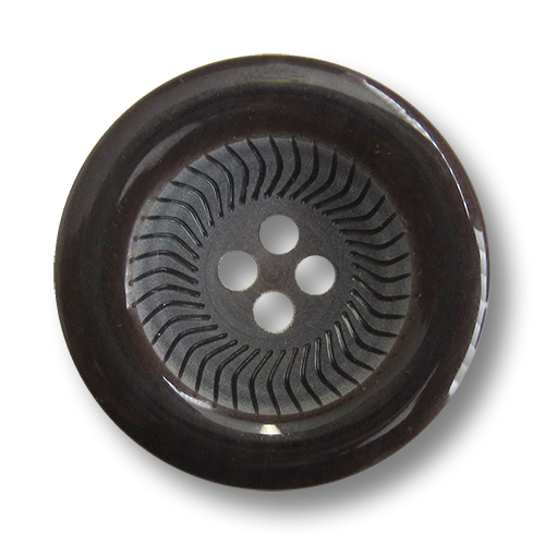 Edle dunkelbraune Vierloch Kunststoffknöpfe mit Spiral Muster