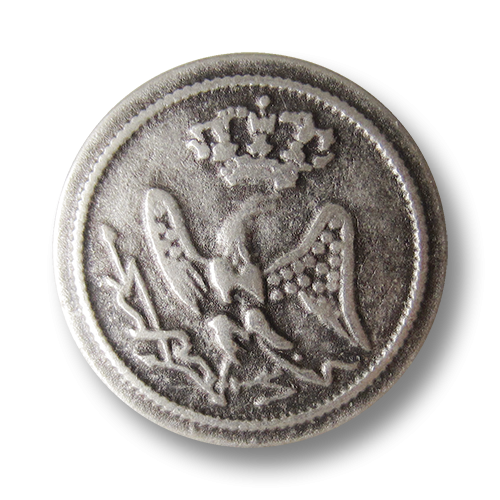 Altsilberfarbene Metallknöpfe mit Napoleon Motiv / Garde Imperial