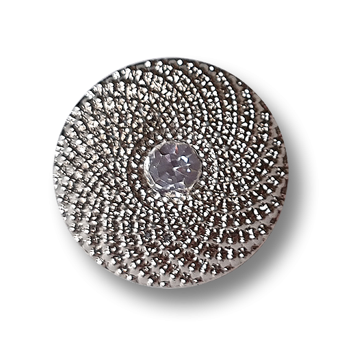 www.knopfparadies.de - d178si - Silberfarbene Glkitzerknöpfe mit grafischem Design