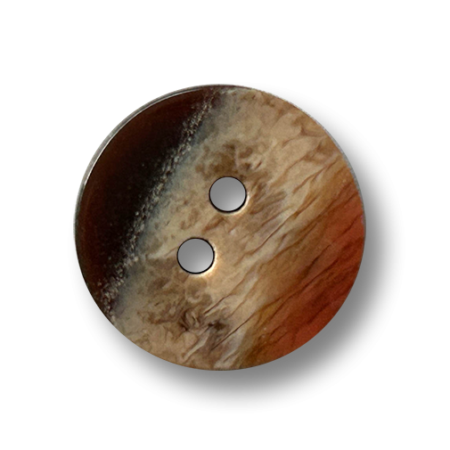 www.knopfparadies.de - 7016bu - mehrfarbiger 2 Loch Kunststoffknopf warme Naturtöne