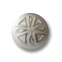 Silberfarbener Metallknopf mit Fantasiemuster Silberfarbener Metallknopf mit Fantasiemuster