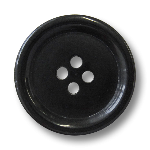 Klassischer schwarzer Vierloch Knopf aus Kunststoff