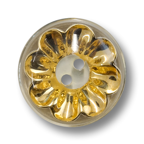 www.knopfparadies.de - 6134tg - Goldfarbene, opulente Kunststoffknöpfe