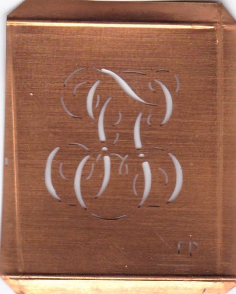 Wäsche-Schablone Sticken Monogramm Stickvorlage FP