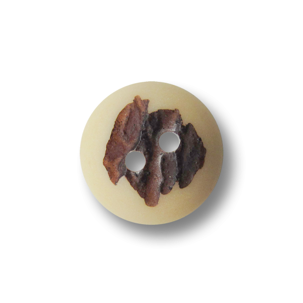 Hübscher Zweiloch Trachten Kunststoff Knopf mit Farbakzent