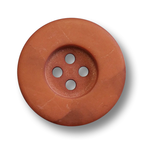 www.knopfparadies.de - 3257zi - Terracottafarbene Kunststoffknöpfe mit vier Knopflöchern und breitem Rand