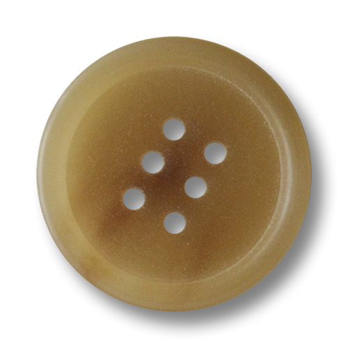 www.Knopfparadies.de - 3043br - Besondere beige Sechsloch Kunststoffknöpfe in Horn Optik