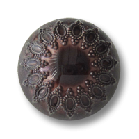 Wunderschöner brauner Kunststoff Ösen Knopf in Halbkugel Form Wunderschöner brauner Kunststoff Ösen Knopf in Halbkugel Form