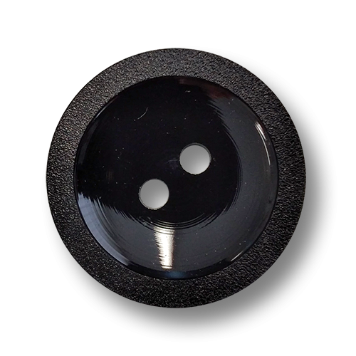 www.knopfparadies.de - 4598sc - Schwarze Kunststoffknöpfe mit vier Knopflöchern