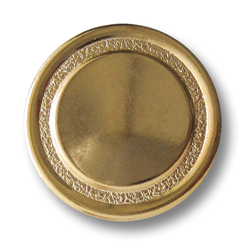 www.Knopfparadies.de - 1638go - Goldene Ösenknöpfe aus Metallblech mit diamantiertem Ring