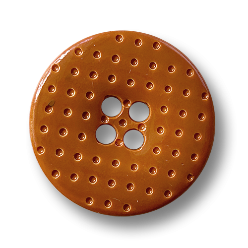 Glänzende, herbstlich orange-braune Kunststoffknöpfe