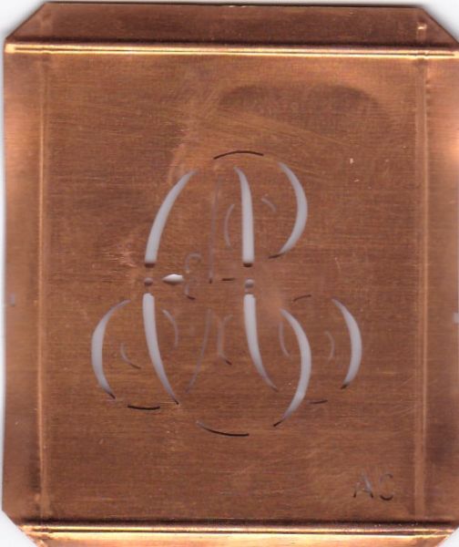 Wäsche-Schablone Sticken Monogramm Stickvorlage AC
