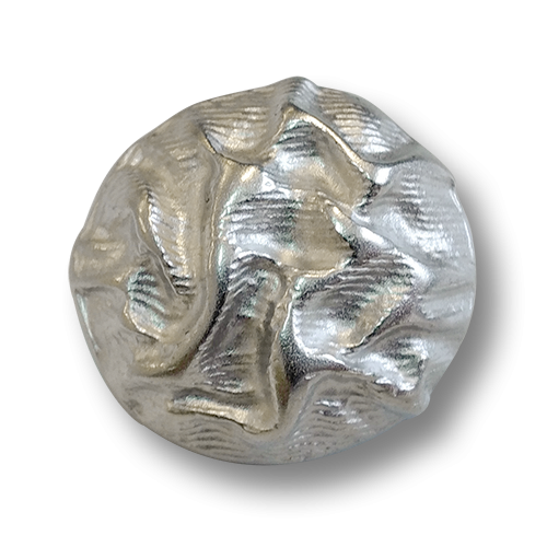 www.knopfparadies.de - 4553si - Silberfarbene Metallknöpfe, fast wie drapierter Stoff
