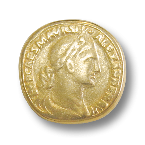 www.knopfparadies.de - 3936go - Goldfarbene Metallknöpfe wie historische Münzen