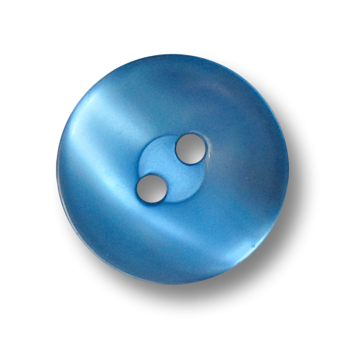 www.knopfparadies.de - 3582bl - Blau schimmernde Kunststoffknöpfe mit 2 Löchern