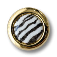Exklusive Kunststoffknöpfe im Zebra Design mit goldfb. Rand Exklusive Kunststoffknöpfe im Zebra Design mit goldfb. Rand