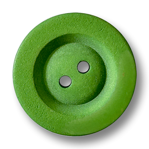 www.knopfparadies.de - 0191gn - matte grüne 2-Loch-Kunststoffknöpfe mit vertiefter Form