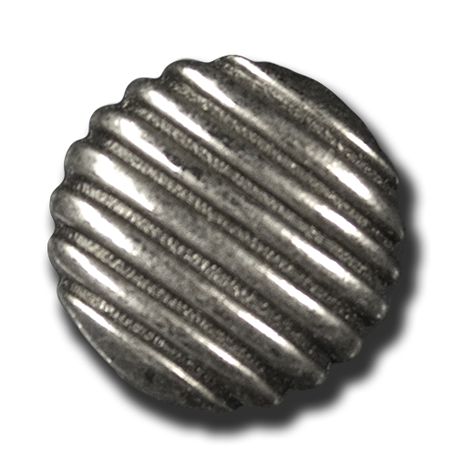 www.knopfparadies.de - 5137as - geriffelter Kunststoffknopf altsilberfarben mit Öse