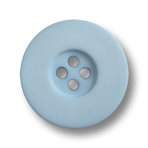 www.knopfparadies.de - 4688bb - Hellblau eingefärbte Kunststoffknöpfe mit vier Knopflöchern