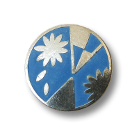 Metall Knopf mit graphischem Blumen Muster / B-WARE Metall Knopf mit graphischem Blumen Muster / B-WARE