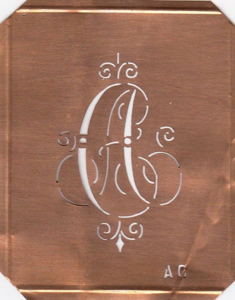 Schablone Kupfer Monogramm AC
