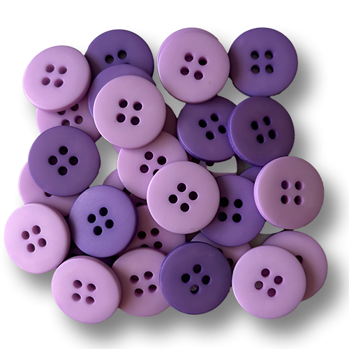 Packung mit 30 lila-rosa gemischte Kunststoffknöpfe