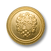 Klassische Blazerknöpfe mit Wappenmotiv in matt gold  Klassische Blazerknöpfe mit Wappenmotiv in matt gold