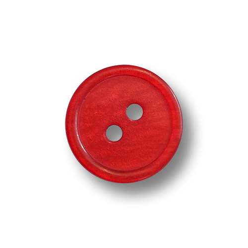 www.knopfparadies.de - 6490ro - Rot schimmernde Kunststoffknöpfe mit zwei Knopflöchern