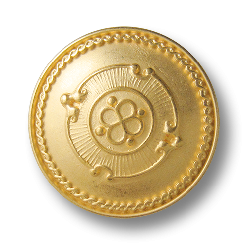 www.knopfparadies.de - 4285go - Metallknöpfe matt gold Öse leicht gewölbt klassisches Muster