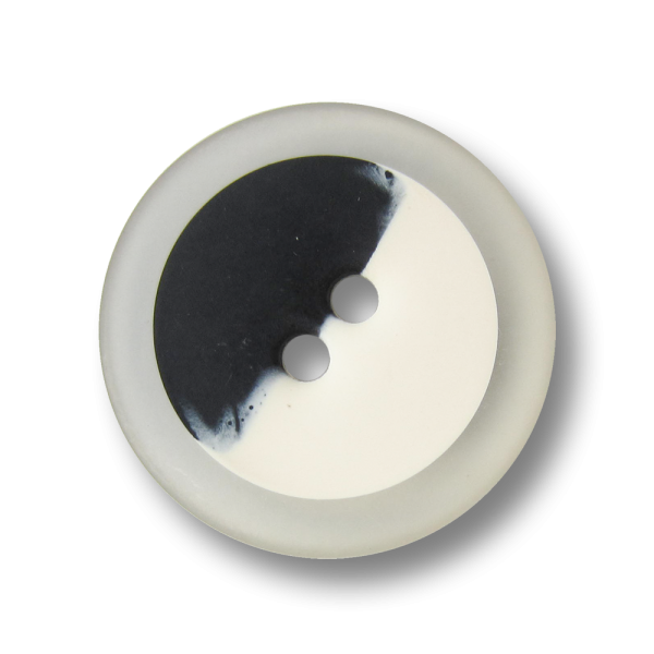 Moderner transparenter Knopf im Schwarz Weiß Design