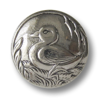 Silberfarbener Metallknopf mit Entenmotiv Silberfarbener Metallknopf mit Entenmotiv
